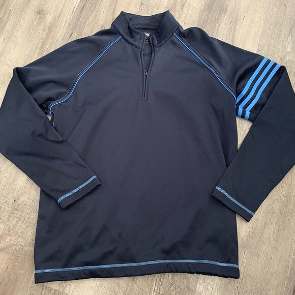 Adidas Golf 1/4 Zip Pullover Womens Small Blue Climalite Mock Neck Fleece - Picture 7 of 7